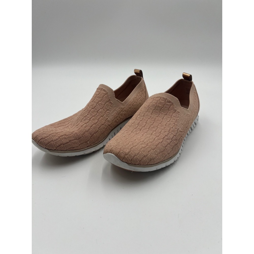Cole Haan Zerogrand Women 8B Rose Gold Metallic Knit Slip On Sneakers W17010